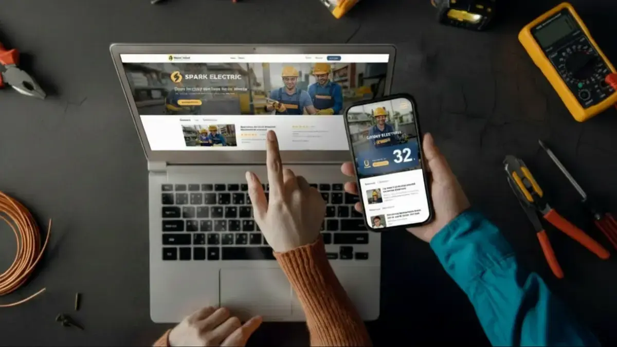 Example electrician homepage